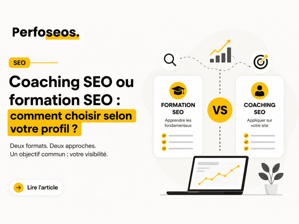 Coaching seo vs formation seo, inforgraphie qui expose les différences entre ces deux concepts